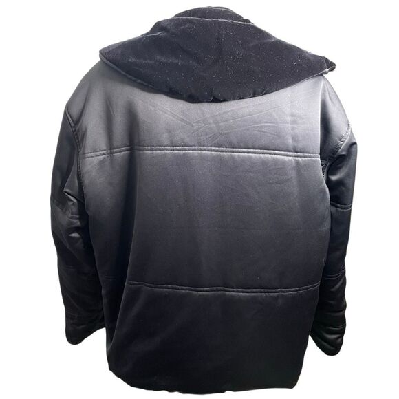 Vtg Metropolitan NY Womens Reversible Satin Velvet Parka M Black Holiday Evening - Picture 2 of 7